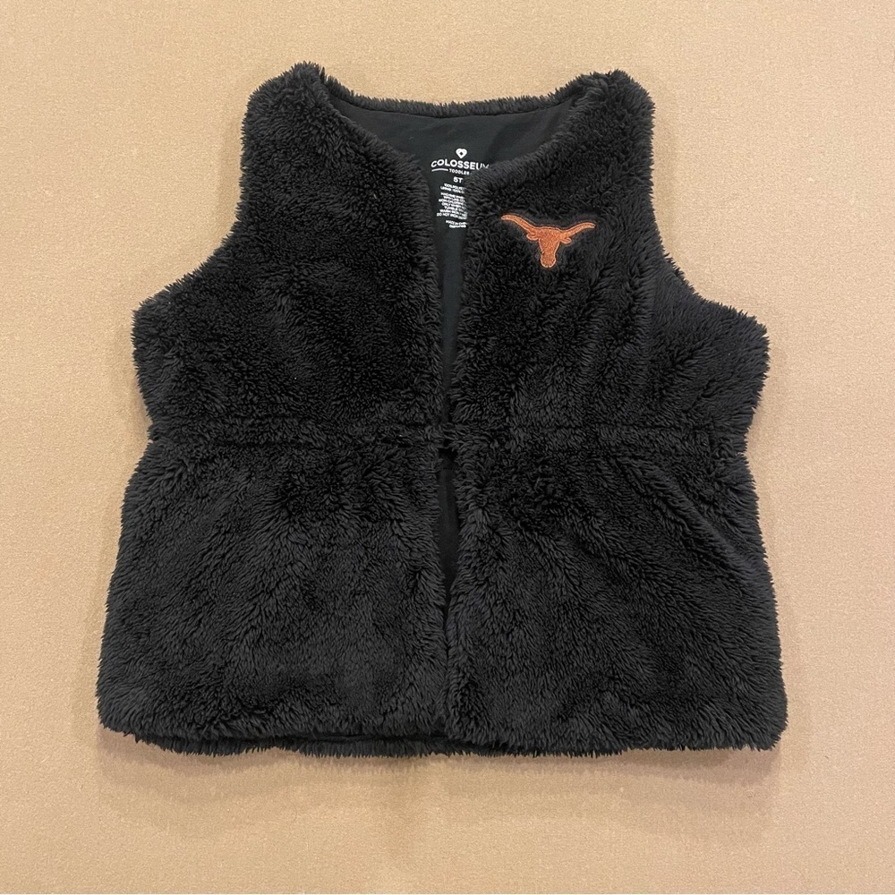 Texas Longhorns Girl’s Colosseum Fluffy Logo Vest Size 5T